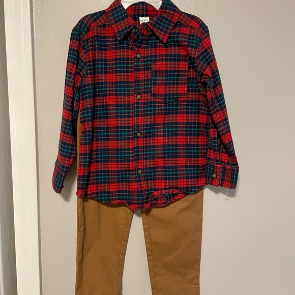 Carter's Other - NWOT Carter’s 4T flannel matching set long sleeve long pants